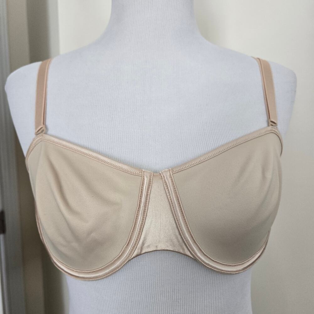 Victoria's Secret Bra VTG Strapless Beige Nude 36C Demi Detachable Straps Y2K